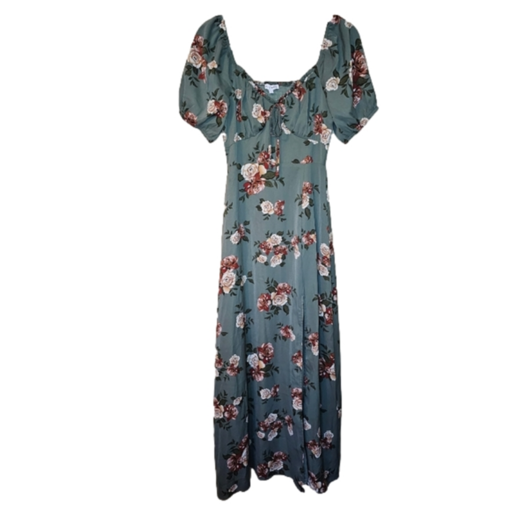 Baltic Born Floral print maxi dress with puff sleeves Size Small